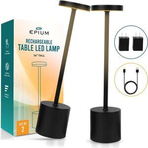 Cordless Table Lamps Set of 2 LED Rechargeable Dimmable USB Mood Light for Patio